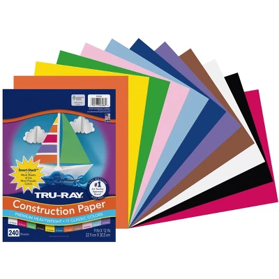 Tru-Ray Sulphite Construction Paper, 9 X 12 Inches, Assorted Colors, 240 Sheets 3 Tru-Ray Sulphite Construction Paper, 9 X 12 Inches, Assorted Colors, 240 Sheets