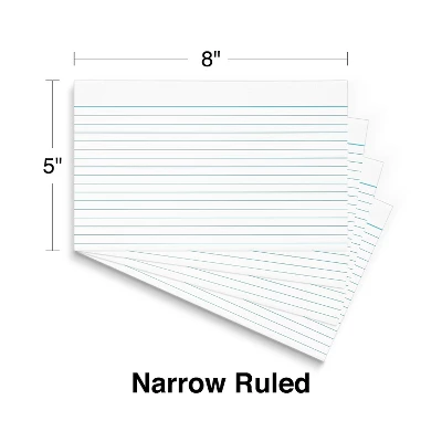 Staples 5" X 8" Line Ruled White Index Cards 500/Pack (51006) 233478 5 Staples 5" X 8" Line Ruled White Index Cards 500/Pack (51006) 233478 - Image 3