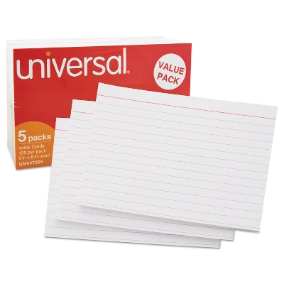 UNIVERSAL Ruled Index Cards 5 X 8 White 500/Pack 47255 5 UNIVERSAL Ruled Index Cards 5 X 8 White 500/Pack 47255 - Image 3