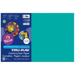 Pacon Tru-Ray 12" X 18" Construction Paper Turquoise 50 Sheets/Pack 5 Packs (PAC103039-5)