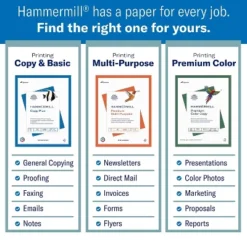 Hammermill Copy Plus Copy Paper 92 Brightness 20lb 11 X 17 White 500 Sheets/Ream 105023