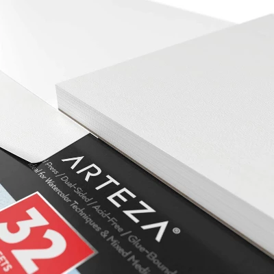 Arteza Watercolor Mixed Media Pad, Heavyweight Cold-Pressed Paper, 9"x12", 32 Sheets - 2 Pack 3 Arteza Watercolor Mixed Media Pad, Heavyweight Cold-Pressed Paper, 9"x12", 32 Sheets - 2 Pack