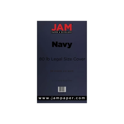 JAM Paper 80 Lb. Cardstock Paper 8.5" X 14" Navy Blue 50 Sheets/Pack (64429515) 4 JAM Paper 80 Lb. Cardstock Paper 8.5" X 14" Navy Blue 50 Sheets/Pack (64429515) - Image 2