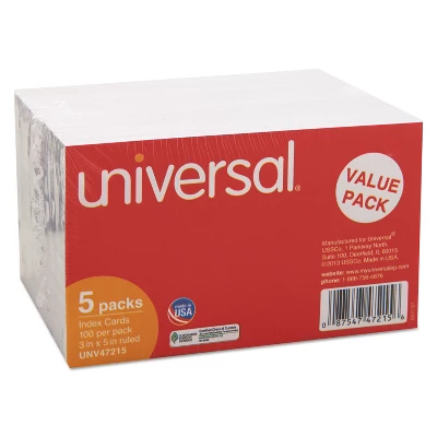 UNIVERSAL Ruled Index Cards 3 X 5 White 500/Pack 47215 4 UNIVERSAL Ruled Index Cards 3 X 5 White 500/Pack 47215 - Image 2