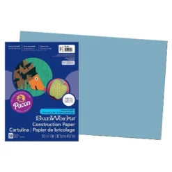 Pacon Prang Construction Paper Sky Blue 12" X 18" 50 Sheets Per Pack 5 Packs (PAC7607-5)