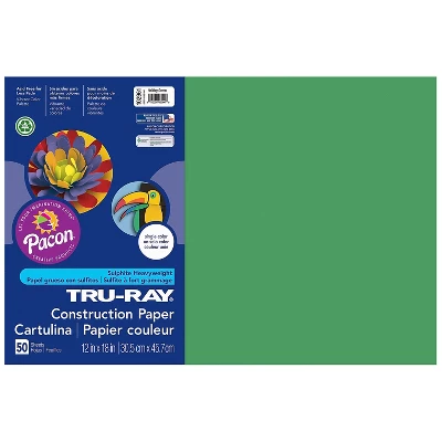 Pacon Tru-Ray 12" X 18" Construction Paper Holiday Green 50 Sheets/Pack 5 Packs (PAC102961-5) 3 Pacon Tru-Ray 12" X 18" Construction Paper Holiday Green 50 Sheets/Pack 5 Packs (PAC102961-5)