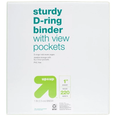 6pk 1" D Ring Binder White - Up & Up™ 4 6pk 1" D Ring Binder White - Up & Up™ - Image 2