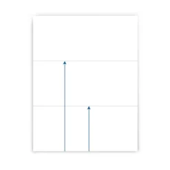 5pk 500 Sheets/Pack 20lb 3.66" And 7.33" Horizontal Perforated Paper 8.5"x11" White - PrintWorks