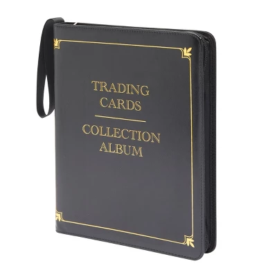 Bright Creations 9 Pocket Trading Card Binder With Removable Sleeves, Holds Up To 360 Cards, 14 X 11 In, Black & Gold Faux Leather 8 Bright Creations 9 Pocket Trading Card Binder With Removable Sleeves, Holds Up To 360 Cards, 14 X 11 In, Black & Gold Faux Leather - Image 6