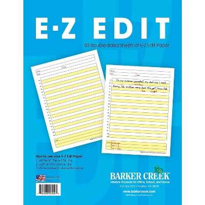 Barker Creek E-Z Edit Paper 20 Lbs. 8.5" X 11" 600 Sheets/Pack (BC550212) 3 Barker Creek E-Z Edit Paper 20 Lbs. 8.5" X 11" 600 Sheets/Pack (BC550212)