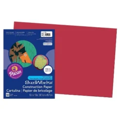 Prang 12" X 18" Construction Paper Red 50 Sheets/Pack 5 Packs (PAC6107-5)