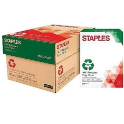 Staples 100% Recycled 8.5" X 11" Copy Paper 20 Lbs 92B 500/RM 10 RM/CT 620014
