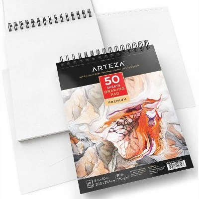 Arteza Paper Pad For Drawing Or Sketching, 8x10", 50 Sheets - 2 Pack 3 Arteza Paper Pad For Drawing Or Sketching, 8x10", 50 Sheets - 2 Pack