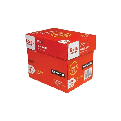 Staples 8.5" X 11" Copy Paper 20 Lbs 92 Brightness 2500/Carton (20587) 905797 3 Staples 8.5" X 11" Copy Paper 20 Lbs 92 Brightness 2500/Carton (20587) 905797